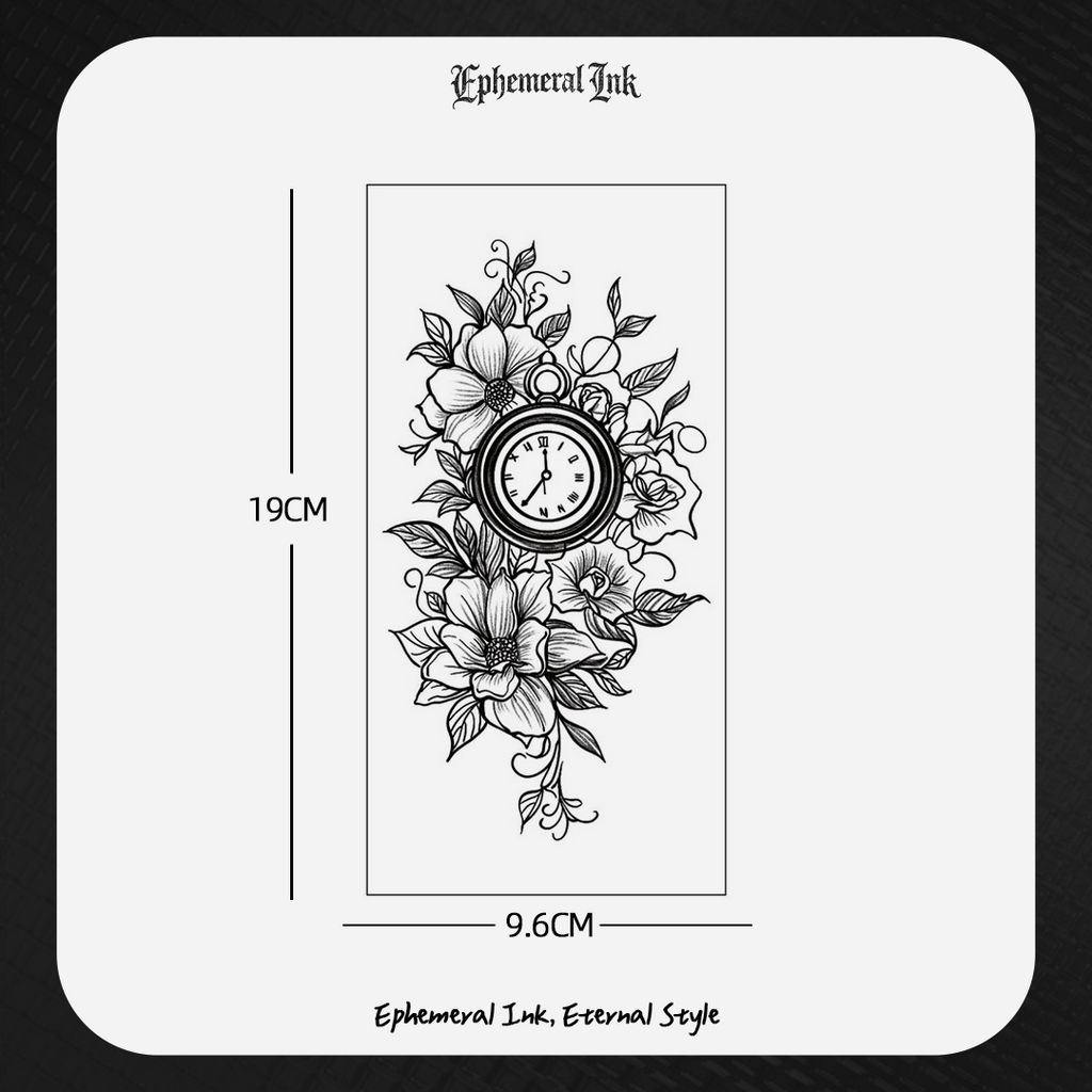 Tatouages temporaires floraux épurés, motifs végétaux pour le quotidien (2 feuilles par paquet)