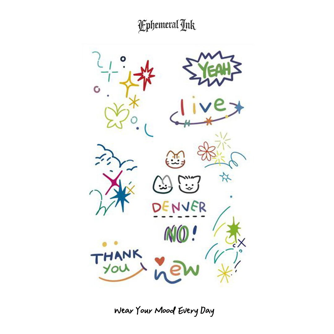 Daily Mood Temporary Tattoos (2pcs/set)