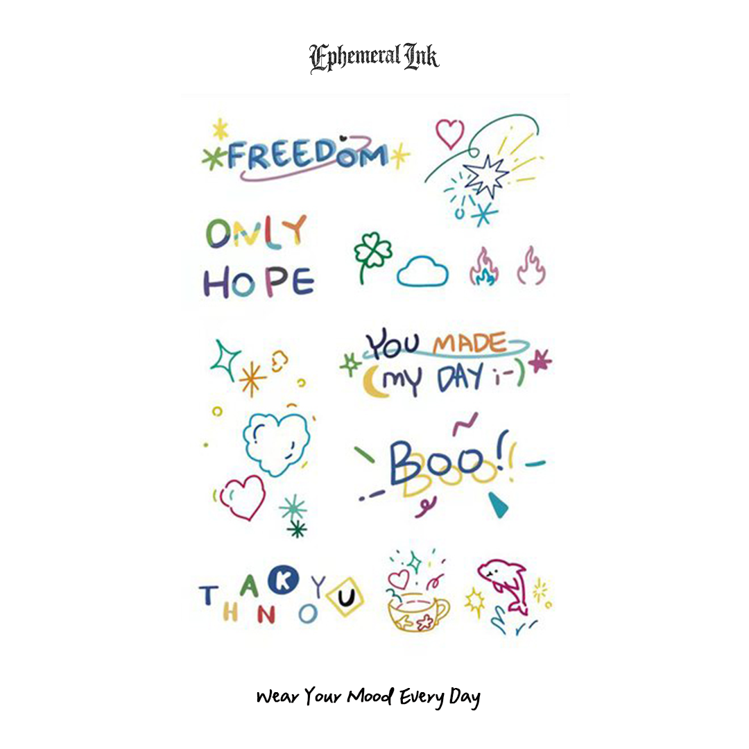 Daily Mood Temporary Tattoos (2pcs/set)