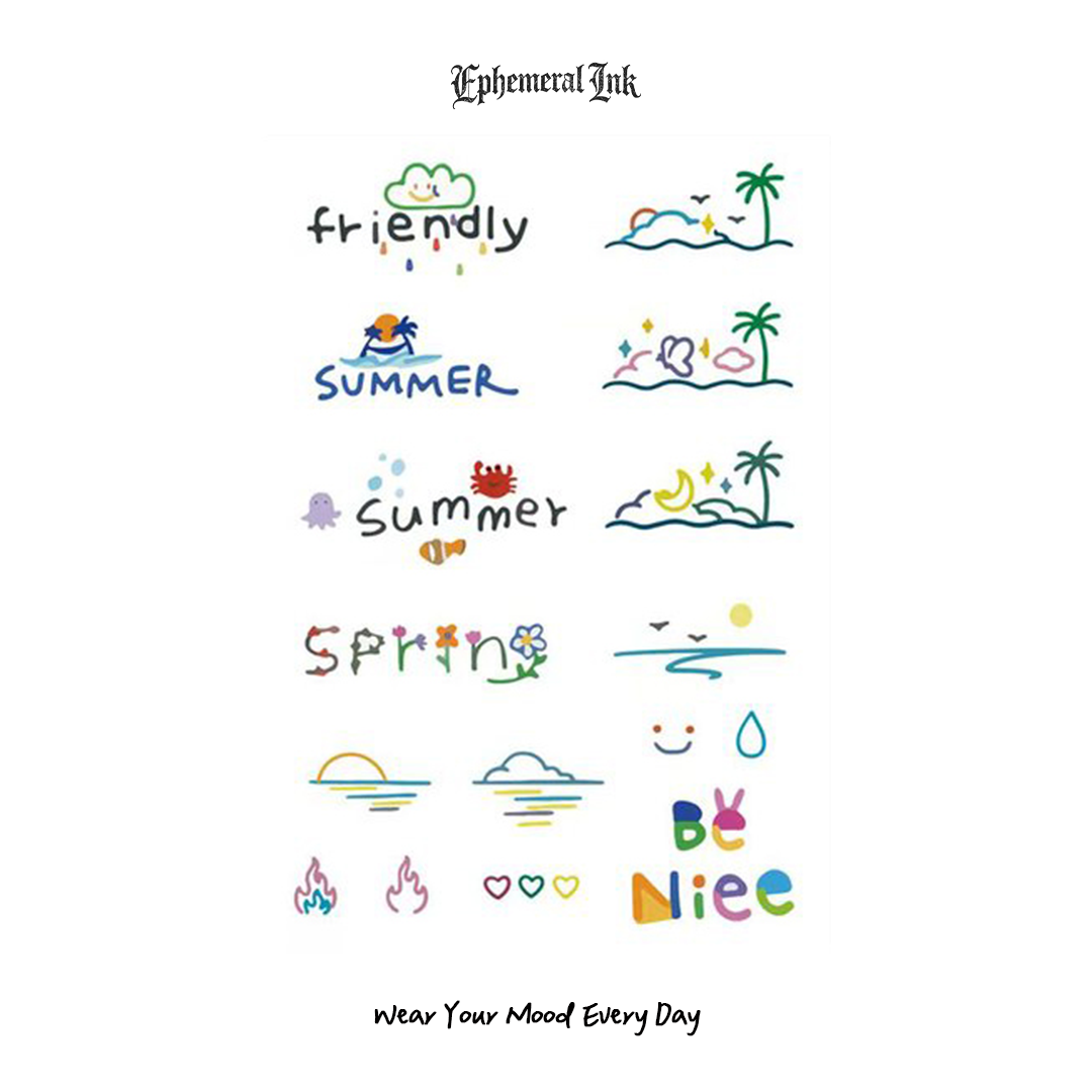 Daily Mood Temporary Tattoos (2pcs/set)