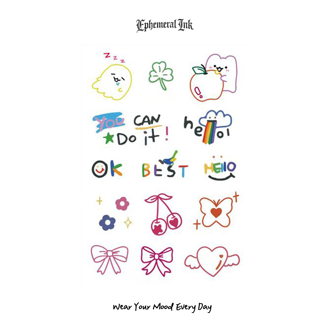 Daily Mood Temporary Tattoos (2pcs/set)