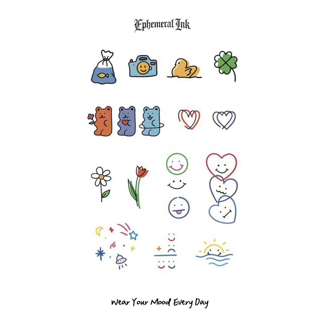 Daily Mood Temporary Tattoos (2pcs/set)