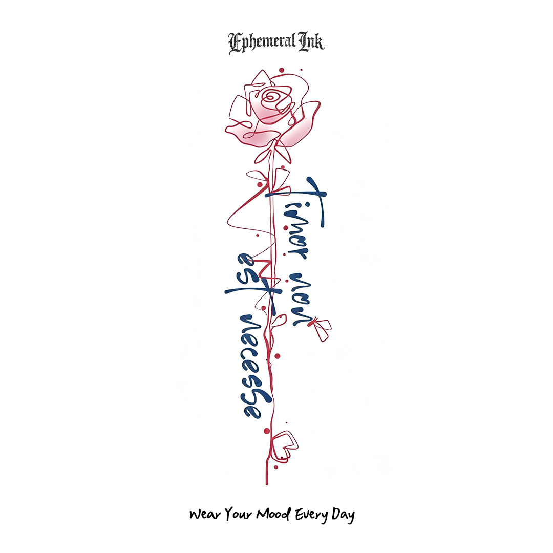 Tatouage temporaire couleur "Timor non est necesse" Citation latine (2 feuilles par set)