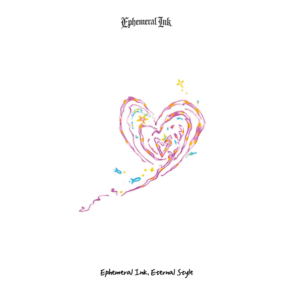 Cute Hand-Drawn Heart Temporary Tattoos (2pcs/set)