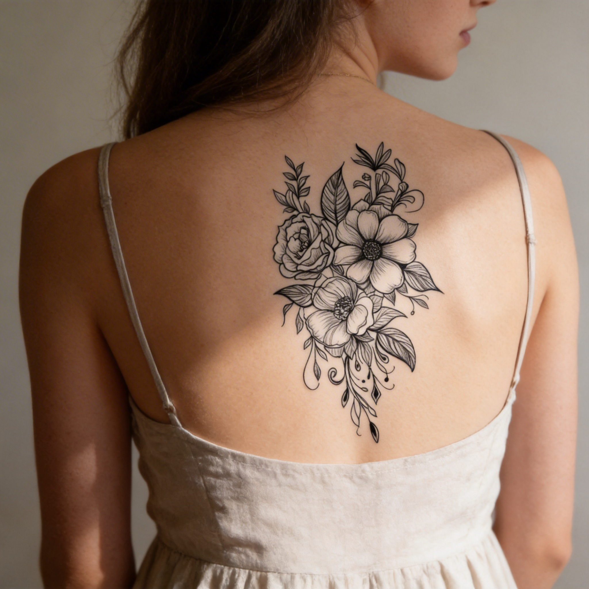 Minimalist Line Art Flower Temporary Tattoos, Botanical Tattoo Pack for Daily Wear (2 sheets per set)