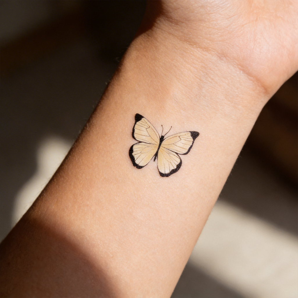 Tatouages éphémères papillons à l'esthétique minimaliste, petit lot de tatouages papillons pour un usage quotidien (2 feuilles par lot)