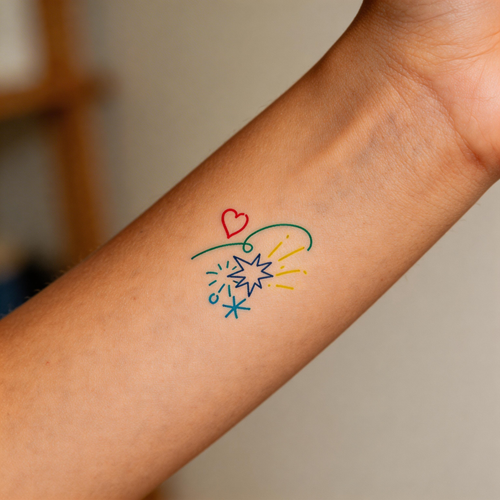Tatouages ​​temporaires "Humeur quotidienne", motifs minimalistes, petites créations, autocollants de tatouage de dessin animé étanches (2 feuilles par ensemble)