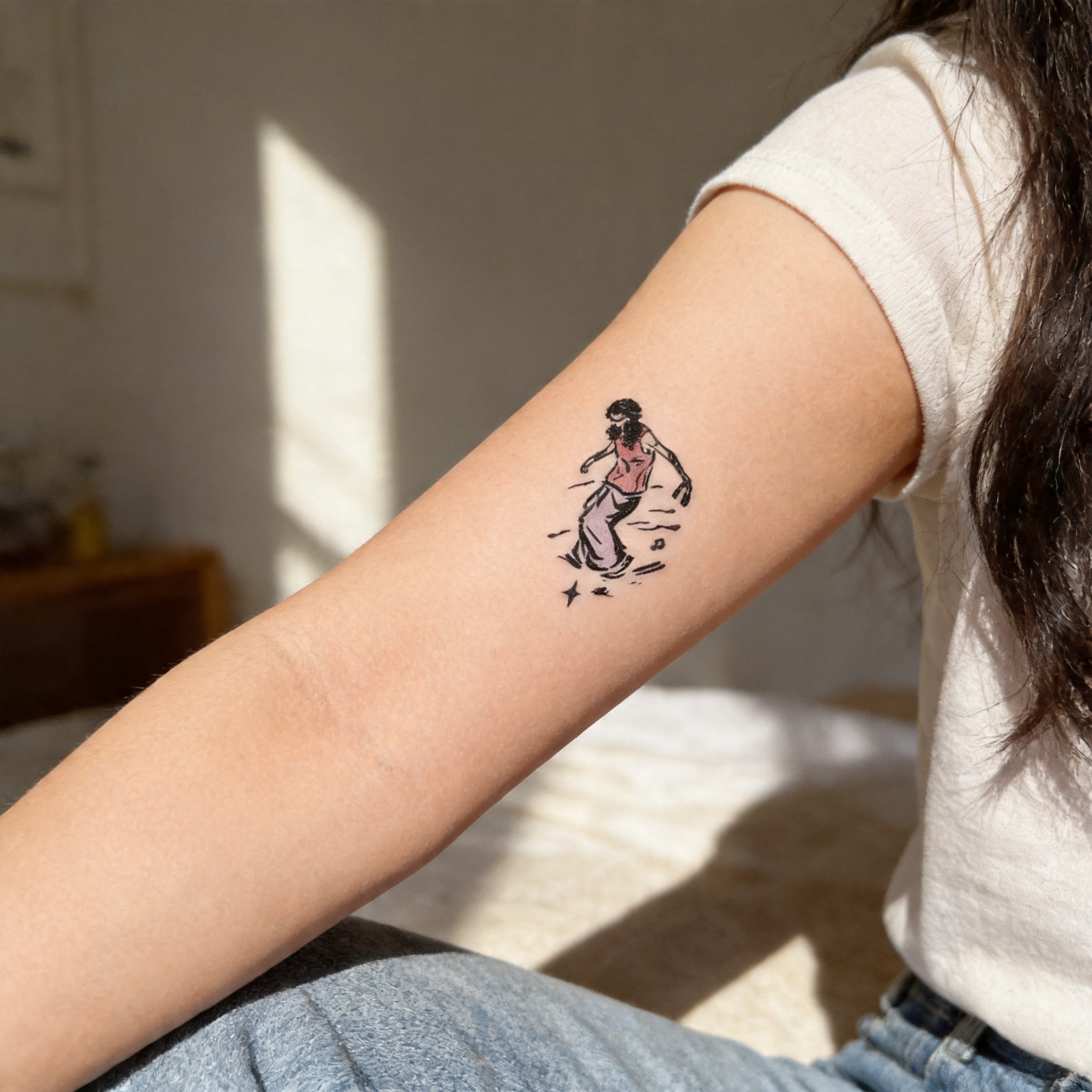 Hand Drawn Whale & Cat Temporary Tattoos (2pcs/set)