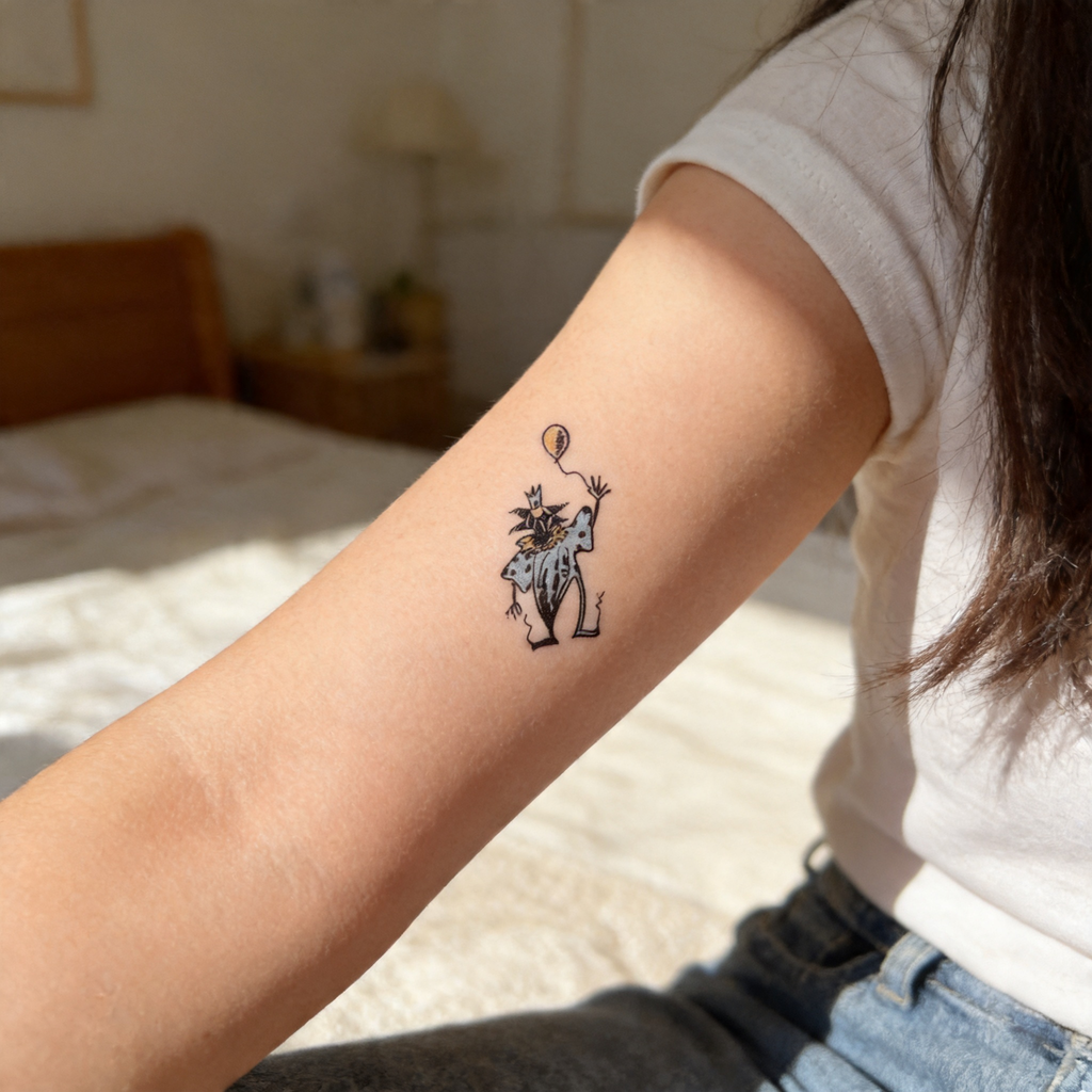 Hand Drawn Whale & Cat Temporary Tattoos (2pcs/set)