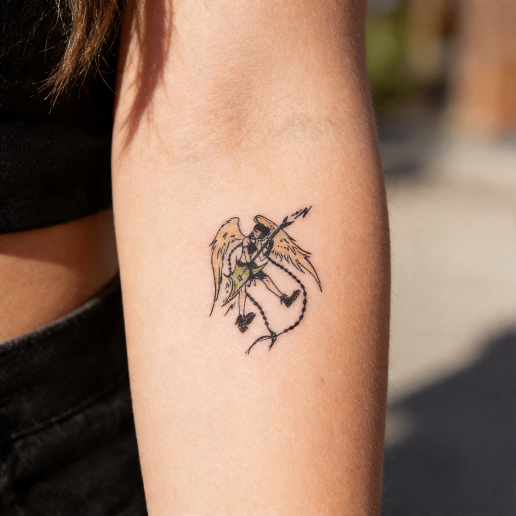 Hand Drawn Rock Angel Temporary Tattoos (2pcs/set)