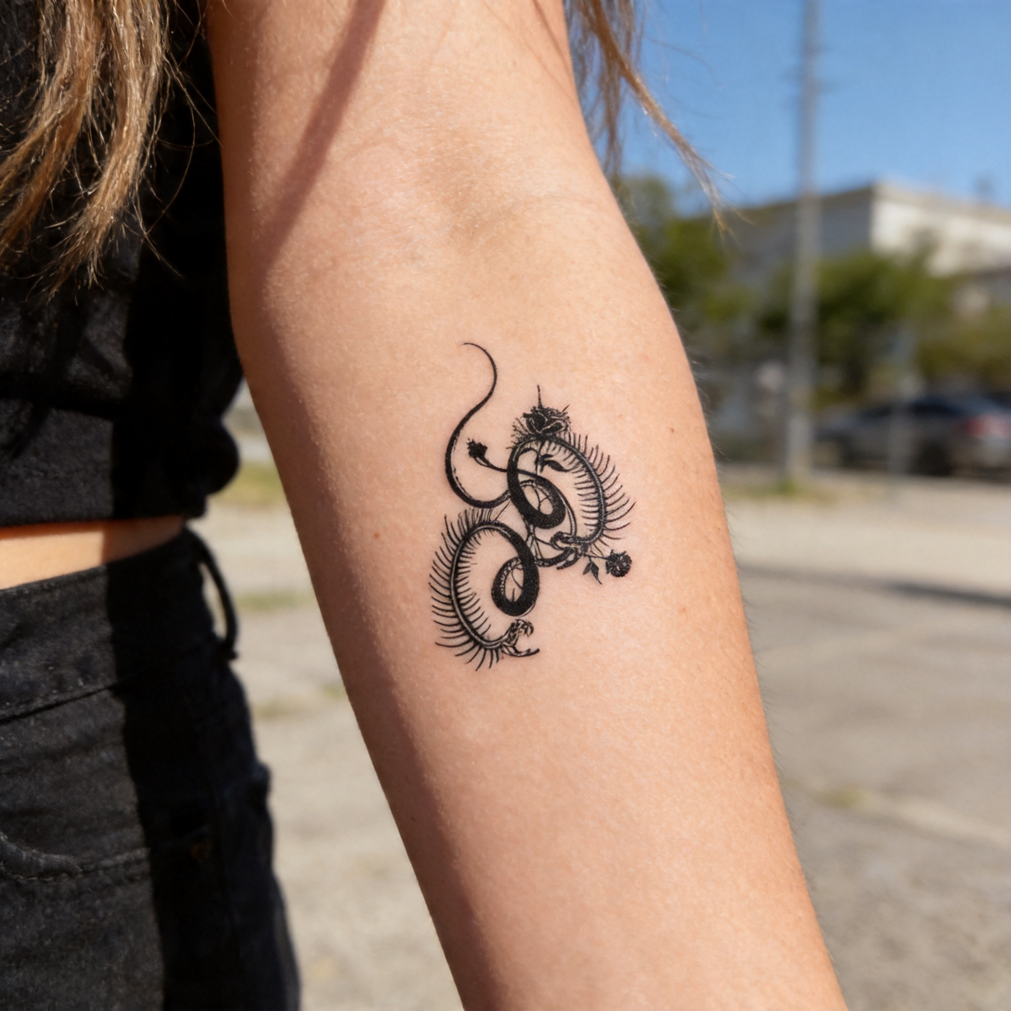 Hand Drawn Rock Angel Temporary Tattoos (2pcs/set)